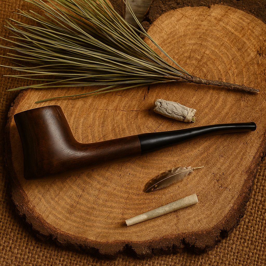 Canadian Hardwood Pipes- 6" Half Bent Style Wood Hand Pipe