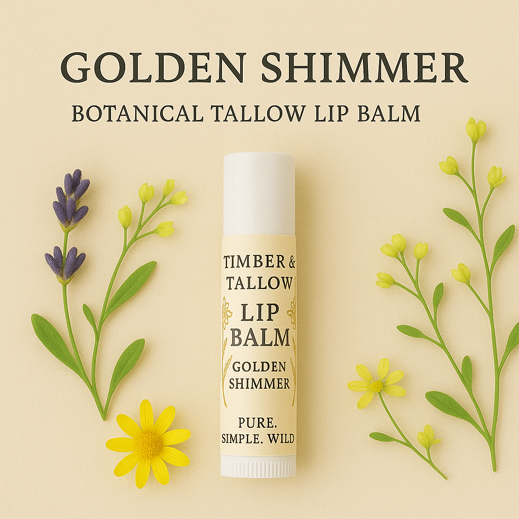 Golden Shimmer – Botanical Tallow Lip & Cheek Shimmer Balm (tube or jar)