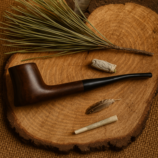 Canadian Hardwood Pipes- 6" Half Bent Style Wood Hand Pipe