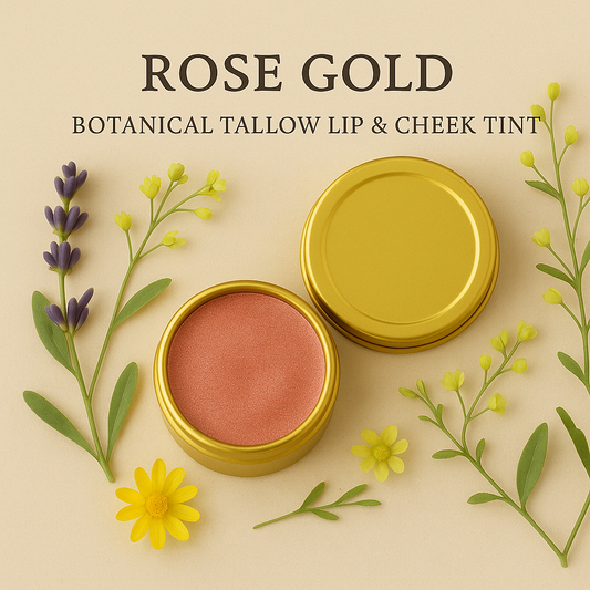 Rose Gold – Botanical Tallow Lip & Cheek Tint (Tube or Jar)