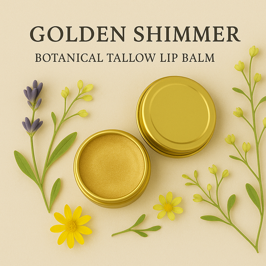 Golden Shimmer – Botanical Tallow Lip & Cheek Shimmer Balm (tube or jar)